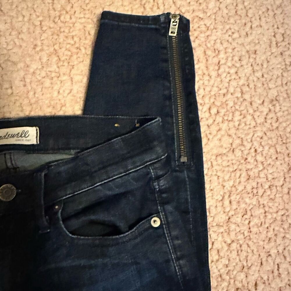 Madewell dark wash skinny skinny zipper ankle jean 25 - Picture 4 of 12